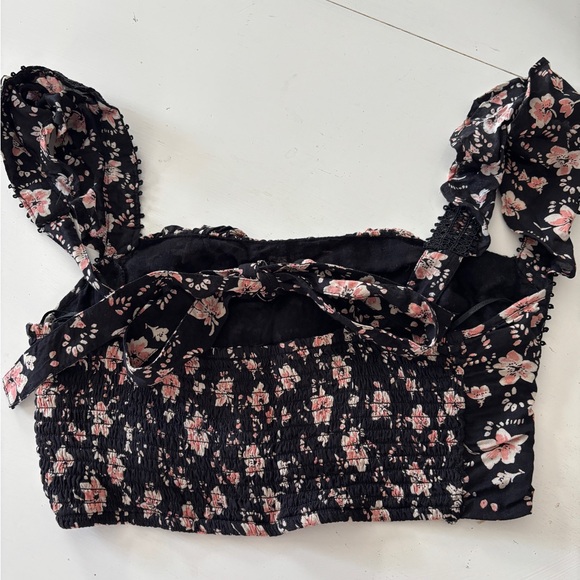 Free People Bijou smocked top size 4, boho, festival, whimsy, vacation - Picture 5 of 6